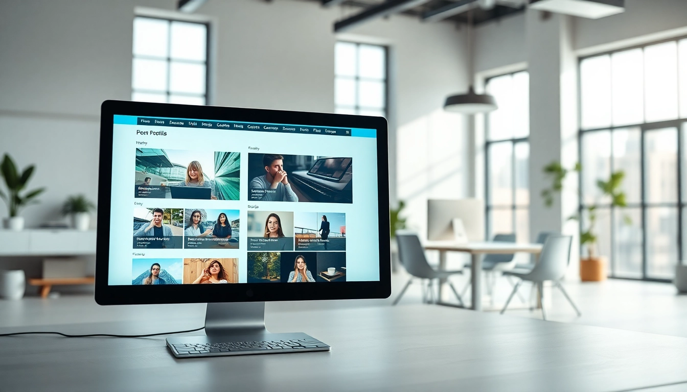 Illustration of professional website design showcasing modern layouts and vibrant interfaces.