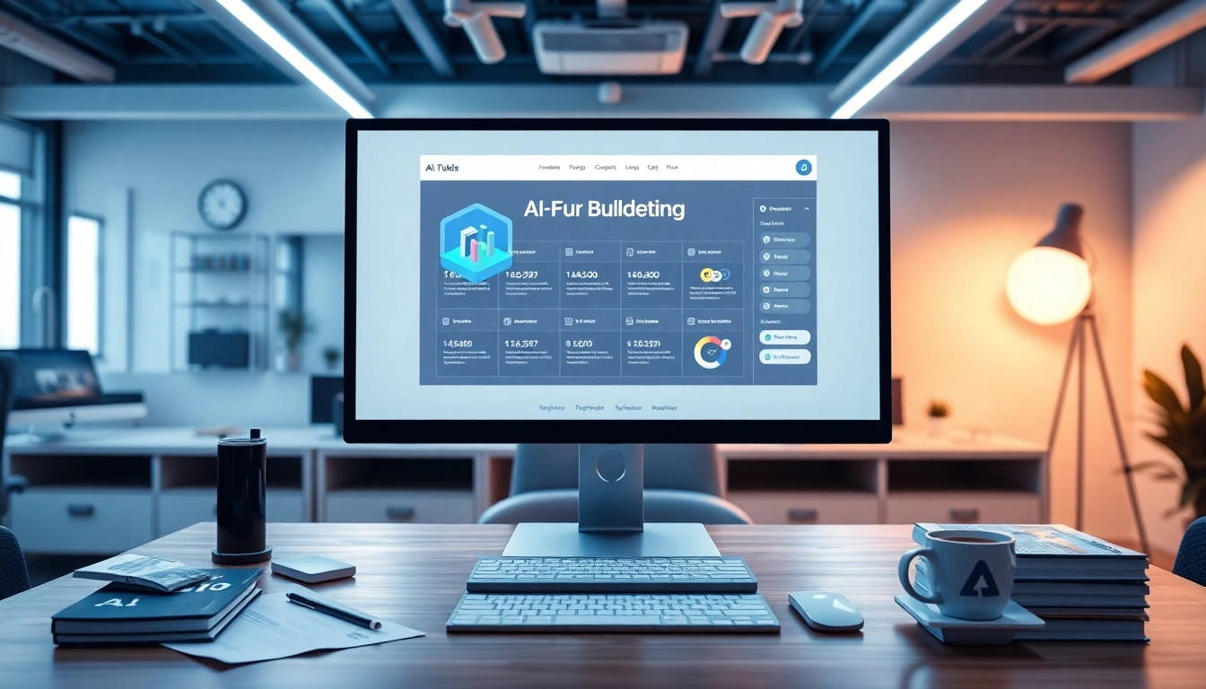 Build high-converting funnels using the AI funnel builder on a sleek computer screen.