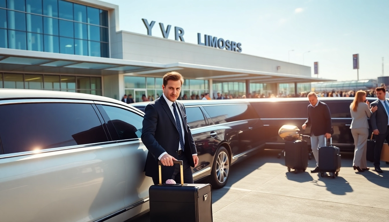 Experience luxury travel with YVR limos at Vancouver International Airport, highlighting stylish vehicles and exceptional service.