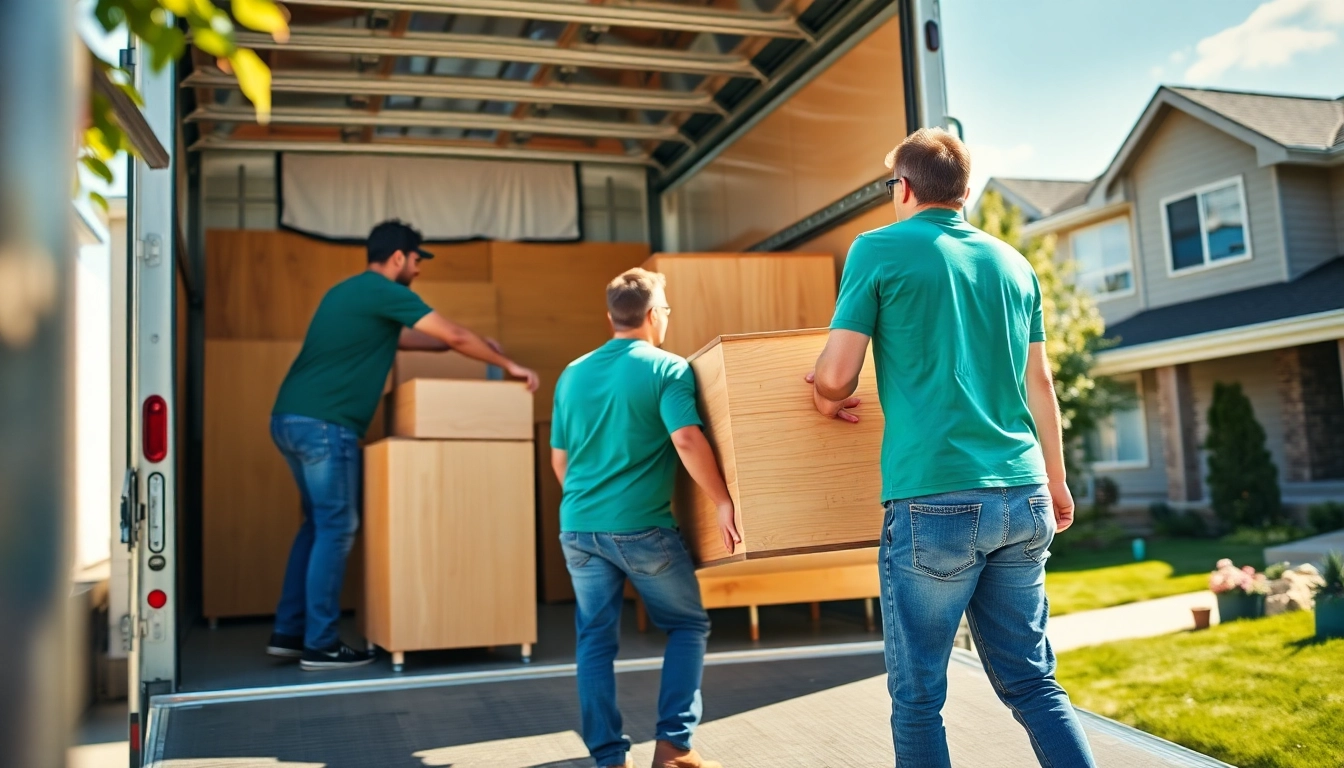 Movers Calgary efficiently loading furniture during a residential move, showcasing professionalism and teamwork.