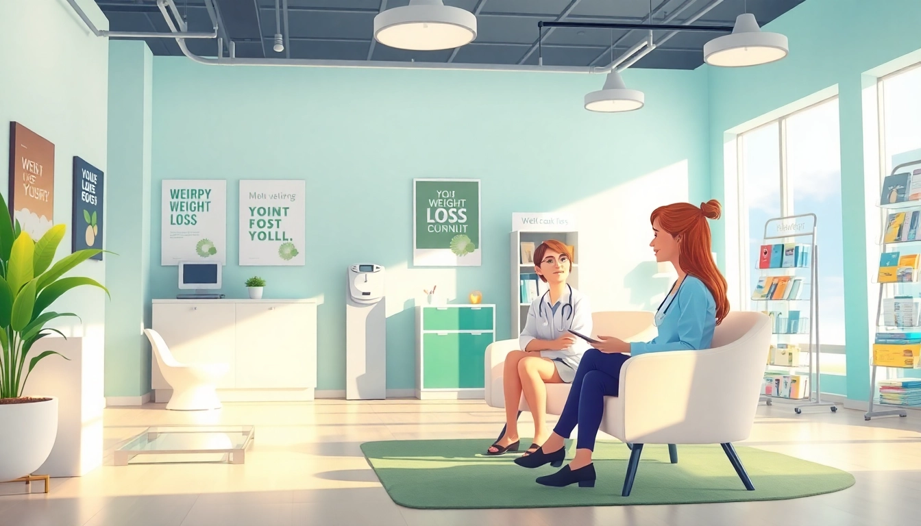 Welcoming las vegas weight loss center featuring a consultation area promoting health and wellness.